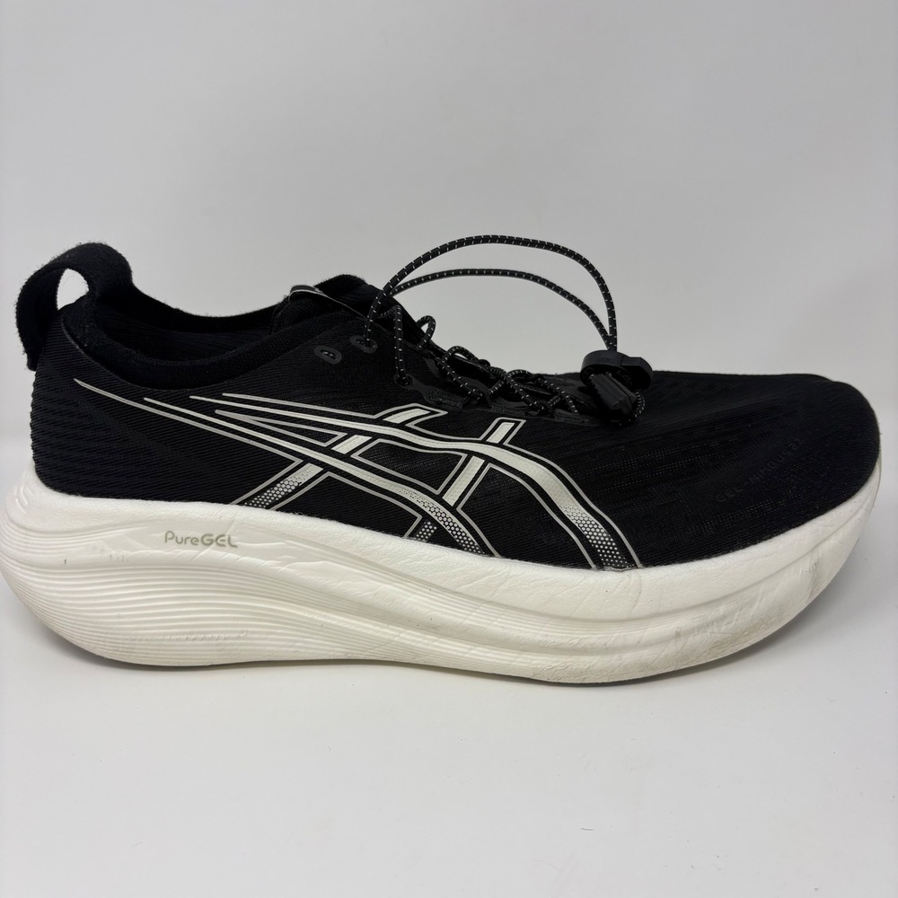 ASICS GEL-Nimbus 27 Men's Size 11.5 Extra Wide Black White Running Shoes